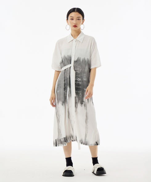 Blurred Print Dress